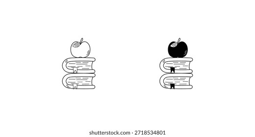 Icono de conjunto de libros con fondo blanco Vector ilustración de stock