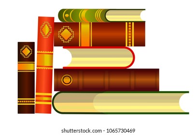 Books set on white background, vector illustration. Books icon 