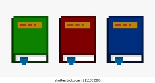 Books set in pixel art
