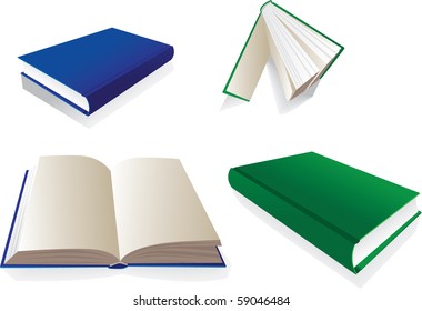 Books from several perspective - illustration