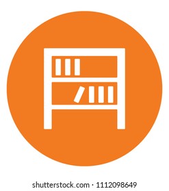 Books Shelf Flat Colored Icon