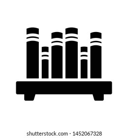 books shelf glyph flat vector icon