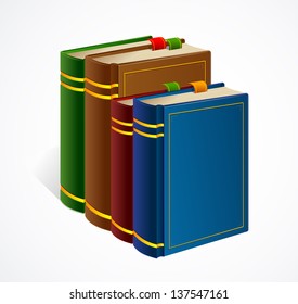 Books shelf icon. Vector Illustration