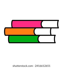 Books sign vector emoticon isolated on white background. Books flat illustration icon