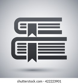 Books simple icon on a light gray background