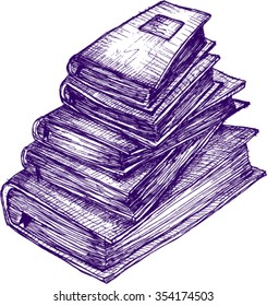 books, sketch