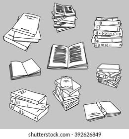 Books sketch doodle illustration icon background