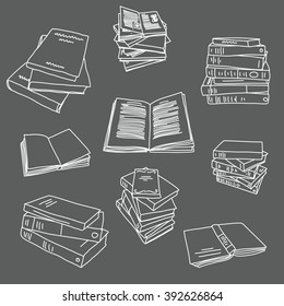 Books sketch doodle illustration icon background