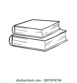 books sketch vector and illustration, black and white, hand drawn, sketch style, isolated on white background.