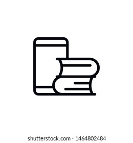 Books, smartphone icon. Element of Education icon. Thin line icon