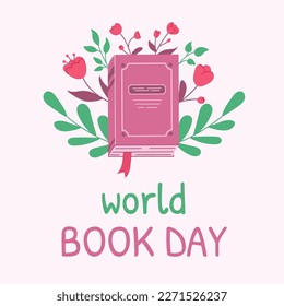 Books square background concept for banners, posters, flyers. Vector illustration World Book Day,  April 23.