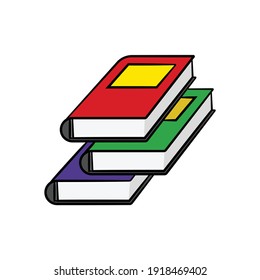 Books stack in drawing style isolated vector. Hand drawn object illustration for your presentation, teaching materials or others.