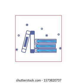 books stack fill style icon vector illustration design