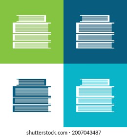 Books Stack Flat four color minimal icon set
