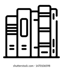 Books stack icon. Outline books stack vector icon for web design isolated on white background