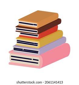 ilustración de pila de libros sobre blanco