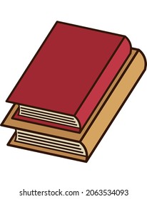 Books stack illustration over white