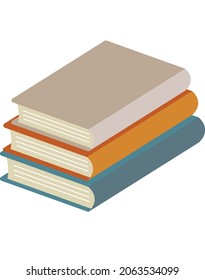Dibujo de pila de libros sobre blanco