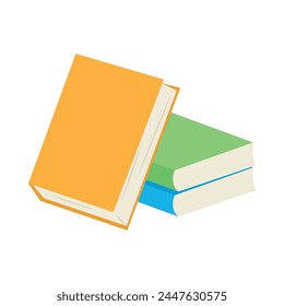 books in stack isolated design