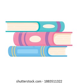 books stack learn academic and study icon white background vector illustration