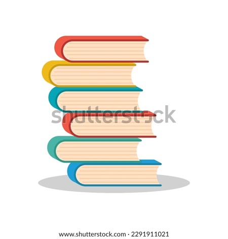 Books, stack of books, library. Vector illustration