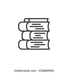 Books stack line icon. linear style sign for mobile concept and web design. Pile of books outline vector icon. Education symbol, logo illustration. Pixel perfect vector graphics