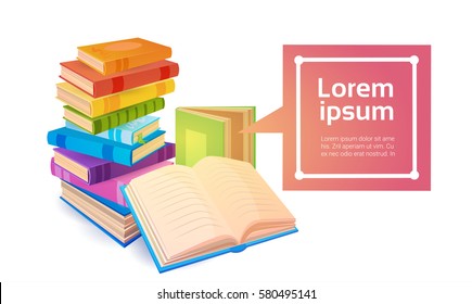 Books Stack School Education Concept Flat Vector Illustration