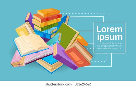 Books Stack School Education Concept Flat Vector Illustration