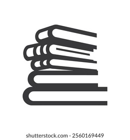 books stack silhouette vector icon illustration