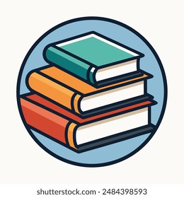 Books Stack Vector Icon Illustration.
