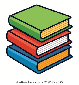 In: Books Stack Vektorgrafik Icon Illustration.
