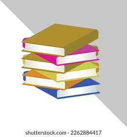 Books stack vector illustration set. Pile of books. Hardback books composition. Part of set.