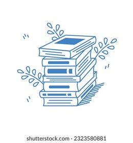 Books stack vector illustration set. Pile of books. Hardback books composition. Part of set. Studying vector illustration. Back to school