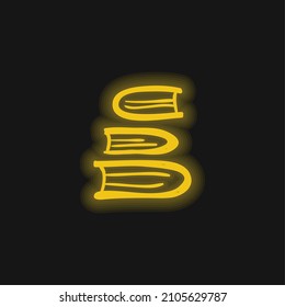 Libros Icono del neón amarillo brillante