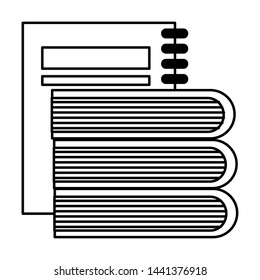 books stacked and notebbok back to school vector illustration