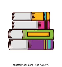 books stacked school supplies