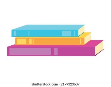 books stacks design over white