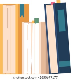 Libros de pie en la Ilustración vectorial de la fila