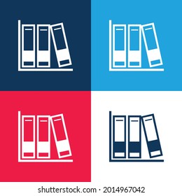 Books For Study blue and red four color minimal icon set