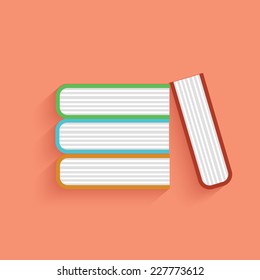 Books symbol on pink background,clean vector