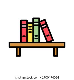 Books, table, education icon vector image. Can also be used for education. Suitable for use on web apps, mobile apps and print media.
