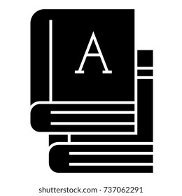 books - text books icon, vector illustration, black sign on isolated background