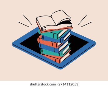 Bücher, die vom Tablet abspringen, Digitale Bücher, E-Books