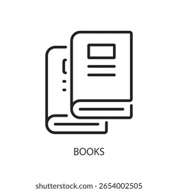 Books thin line vector icons.