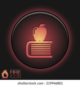 Books tower with apple icon. Education sign
