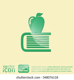 Books tower with apple icon. Education sign