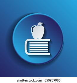Books tower with apple icon. Education sign