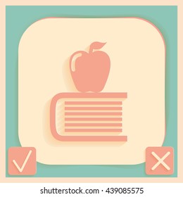 Books tower with apple icon. Education sign