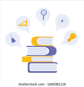 Books for training. New knowledge. Knowledge using books. Education through books. Educational literature. Contributing to the future through education.Knowledge, learning and education concept design