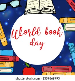 Books Training. World Book Day. April. Knowledge. Reading. World. For your design.